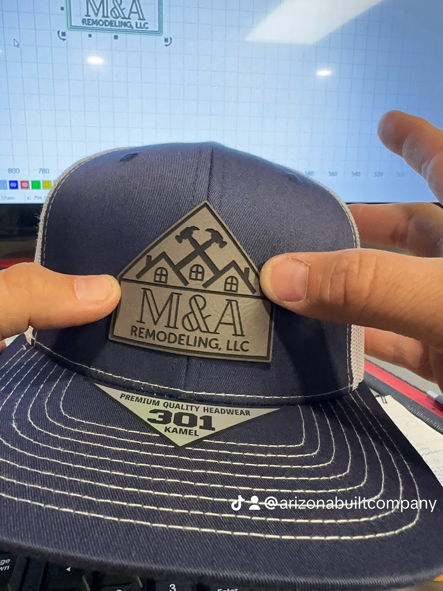 Custom laser engraved patches with custom border cut. With adhesive backing. Size up to 3.5”W x 2.5”H